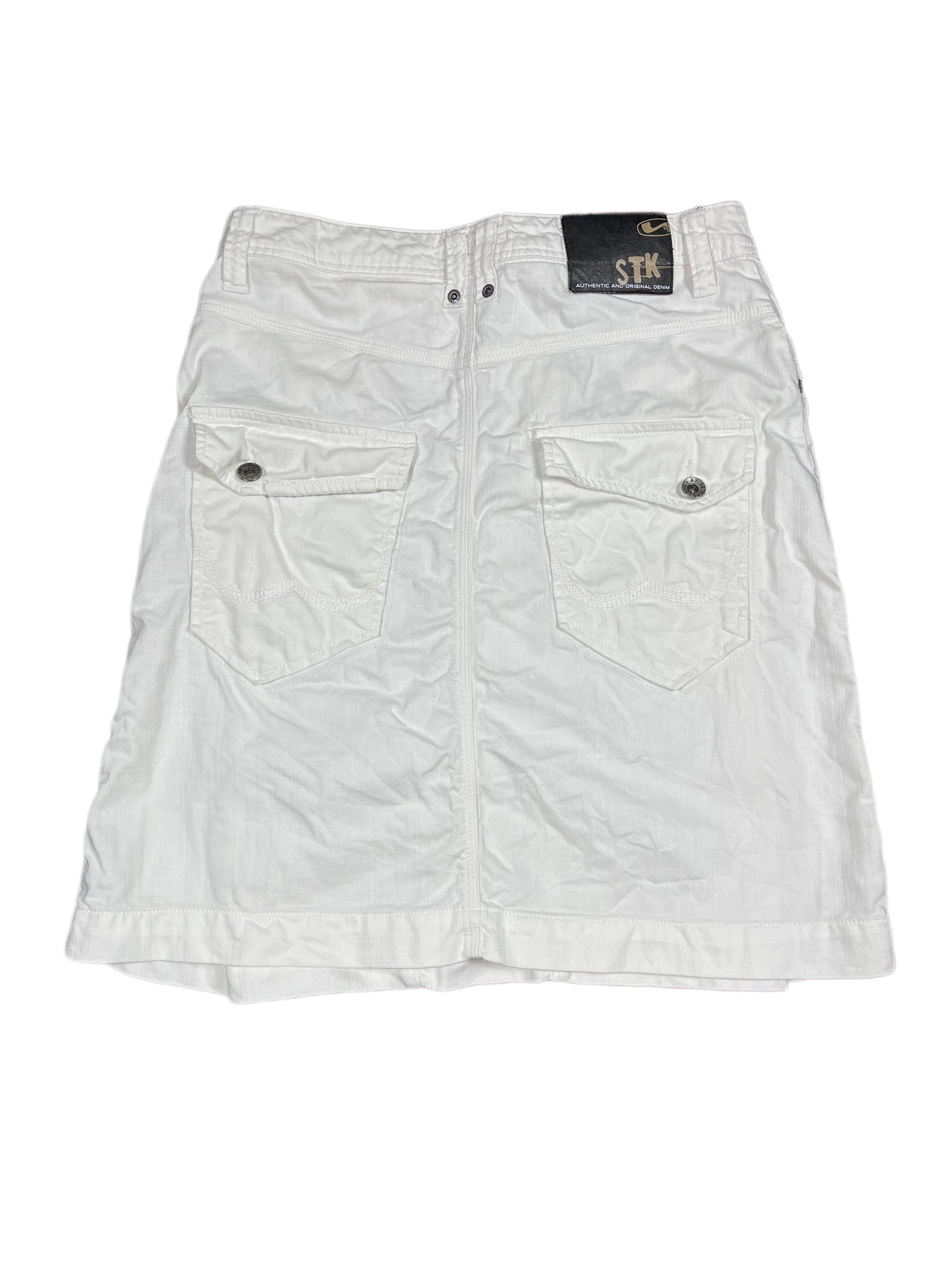 Y2k STK Denim Skirt White - M