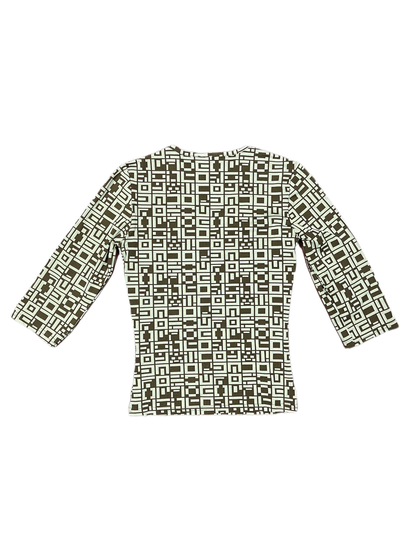 Y2k Pimkie Stretchy Short to Long Sleeve Top Green Khaki - S