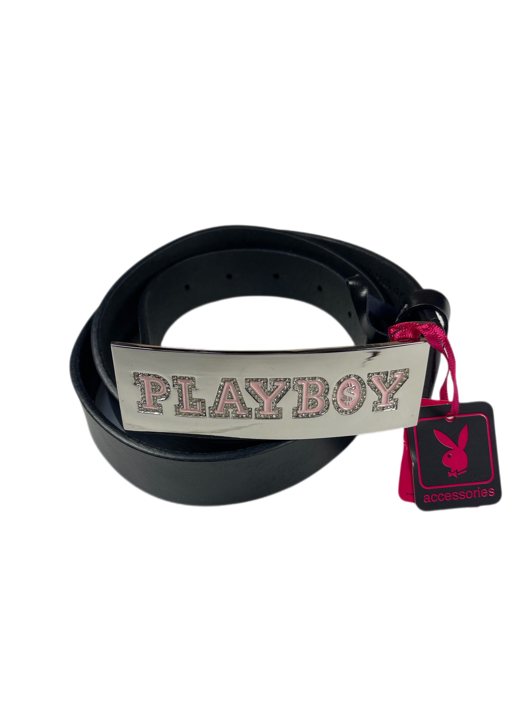 Y2k Playboy Leather Plug Belt Black 2004