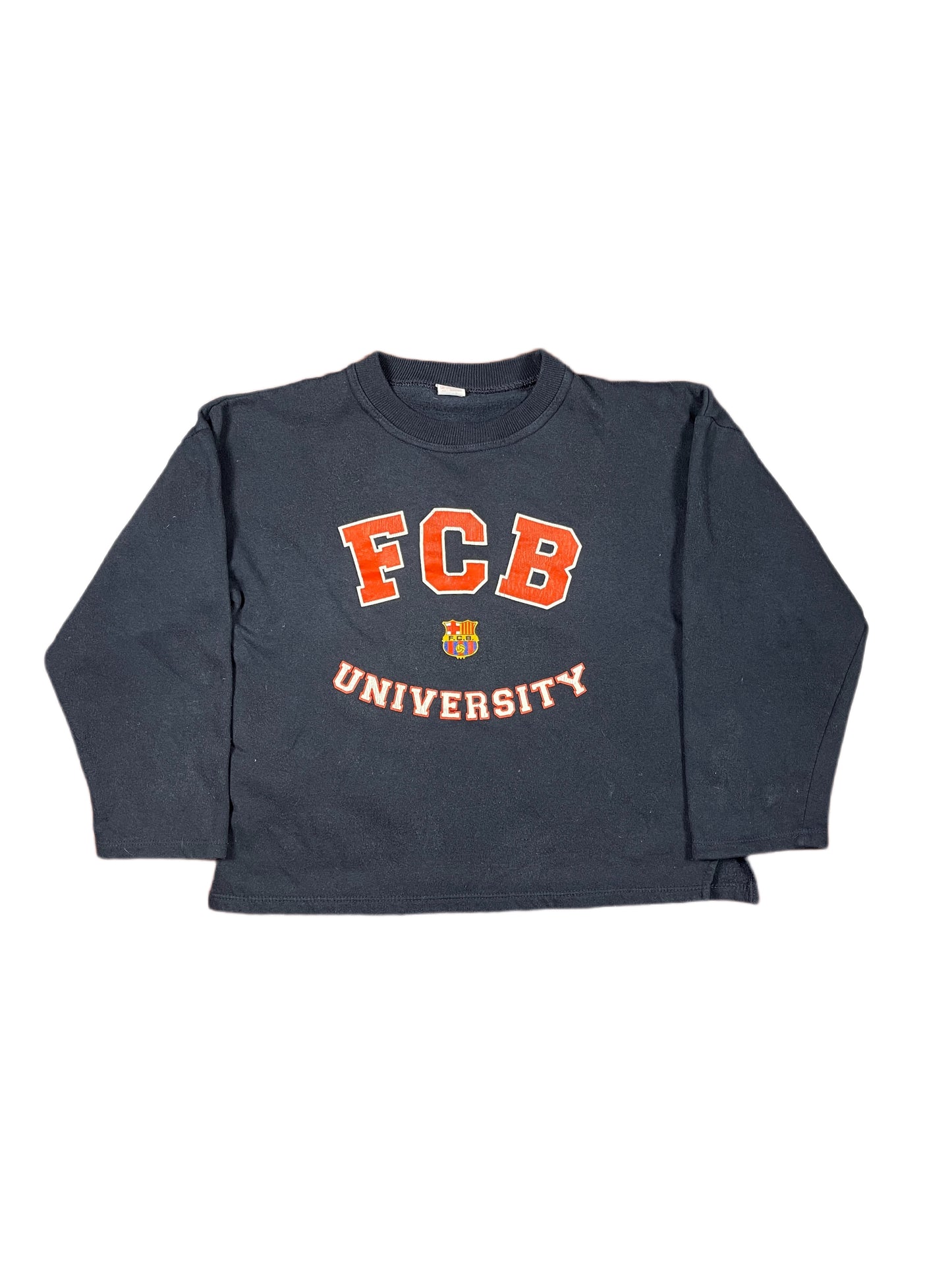 Vintage FC Barcelona University 1980s Sweatshirt Navy - XS