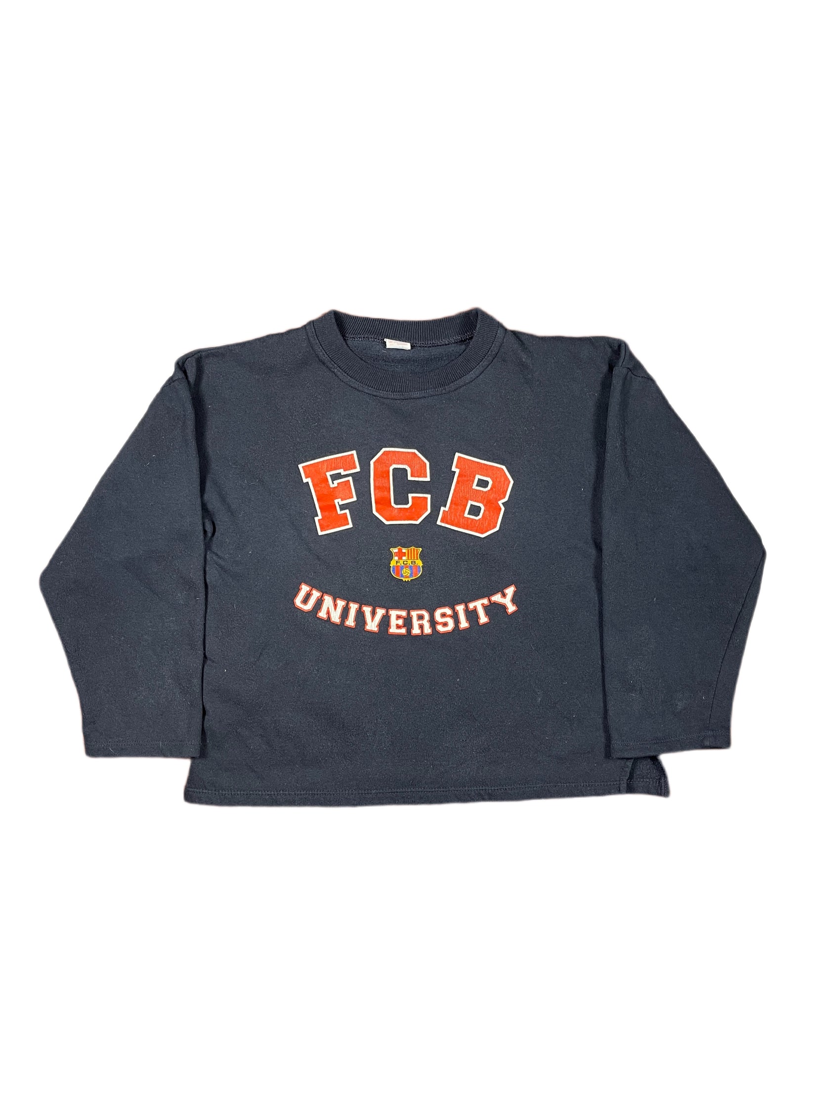 Vintage FC Barcelona University 1980s Sweatshirt Navy - XS