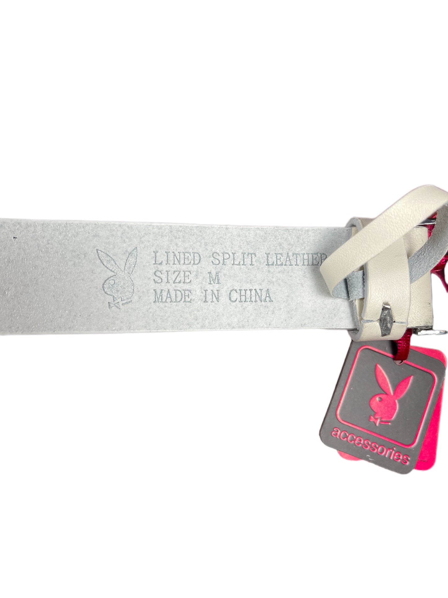 Y2k Playboy Leather Belt White 2004