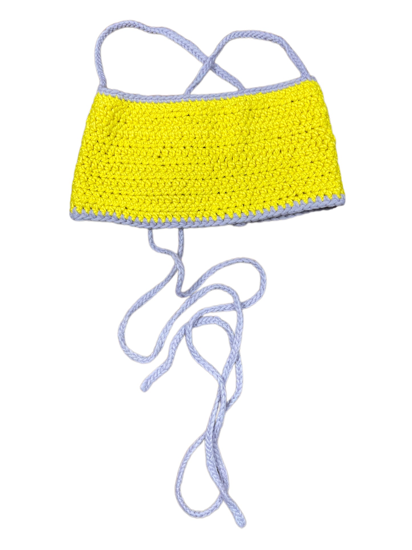 Knitted Sleeveless Top Yellow Purple S/M