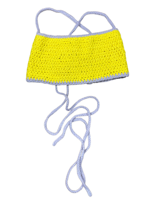 Knitted Sleeveless Top Yellow Purple S/M
