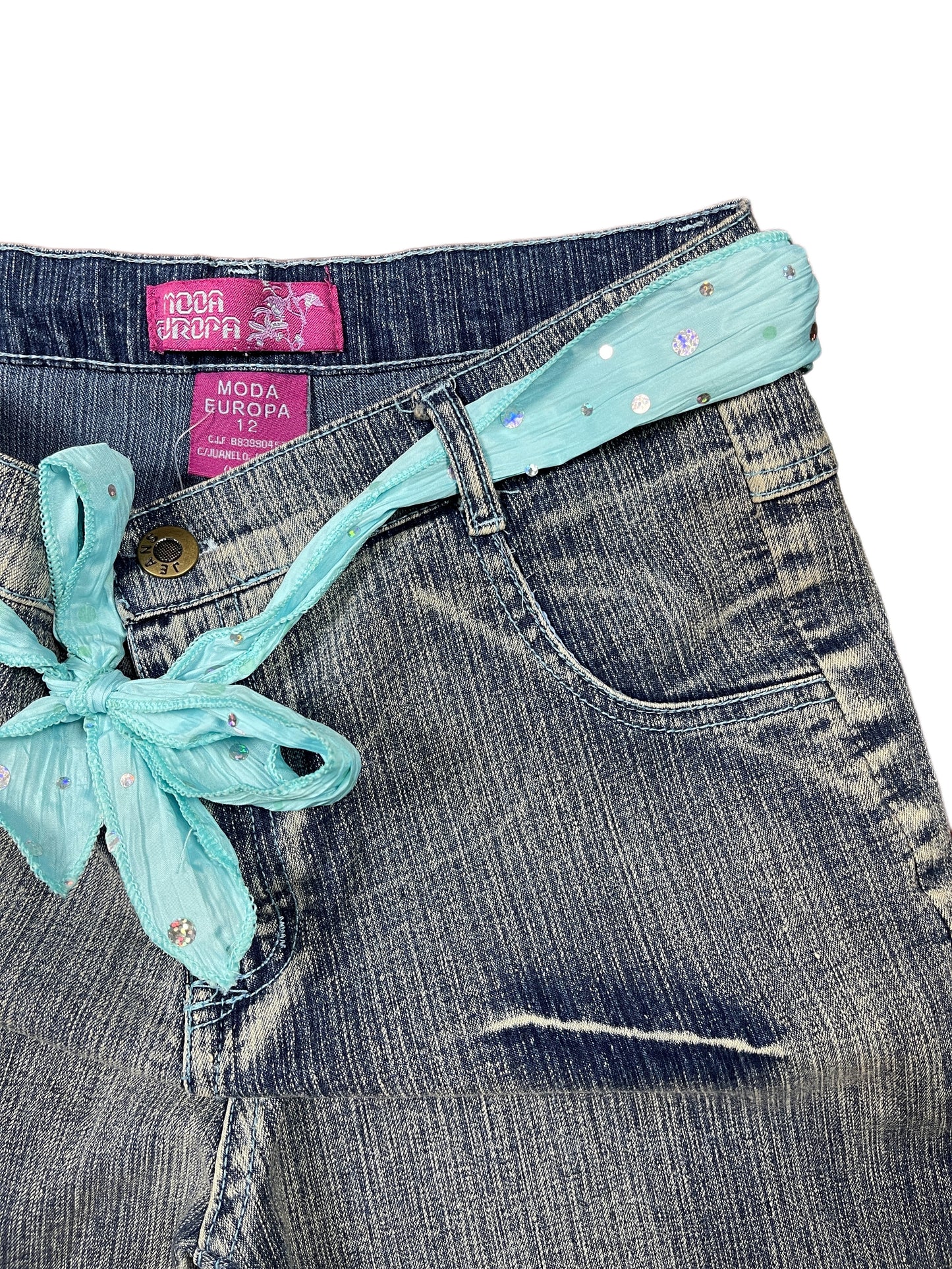 Y2k Moda Europa Denim Pants Blue - S