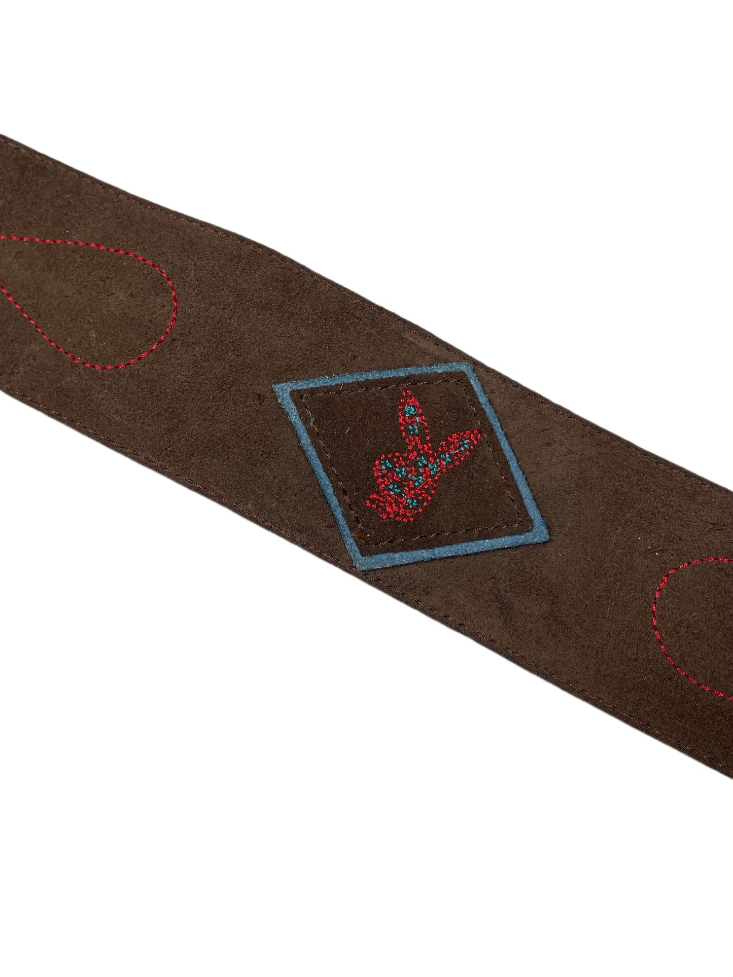 Y2k Playboy Thick Suede Leather Belt Brown 2004