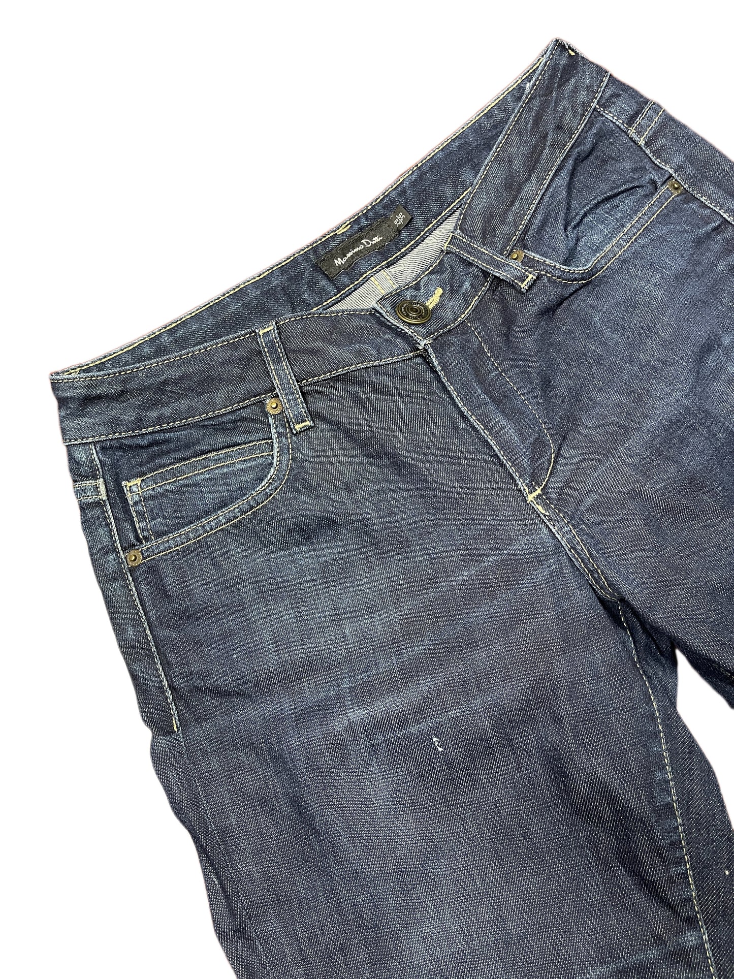 Massimo Dutti Low Waist Bootcut Denim Pants Blue - M/L