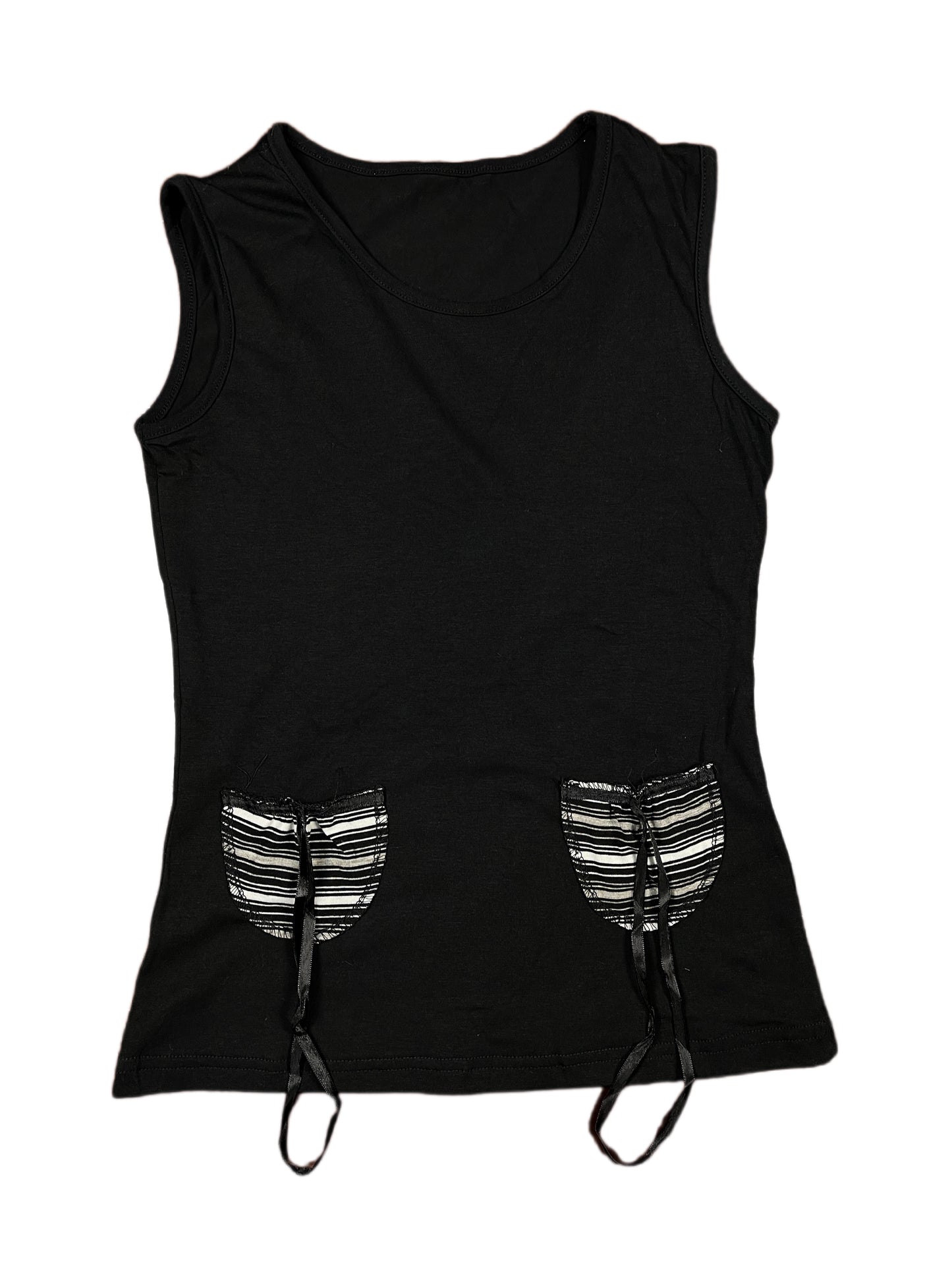 Y2k Sleeveless Top Black - S/M