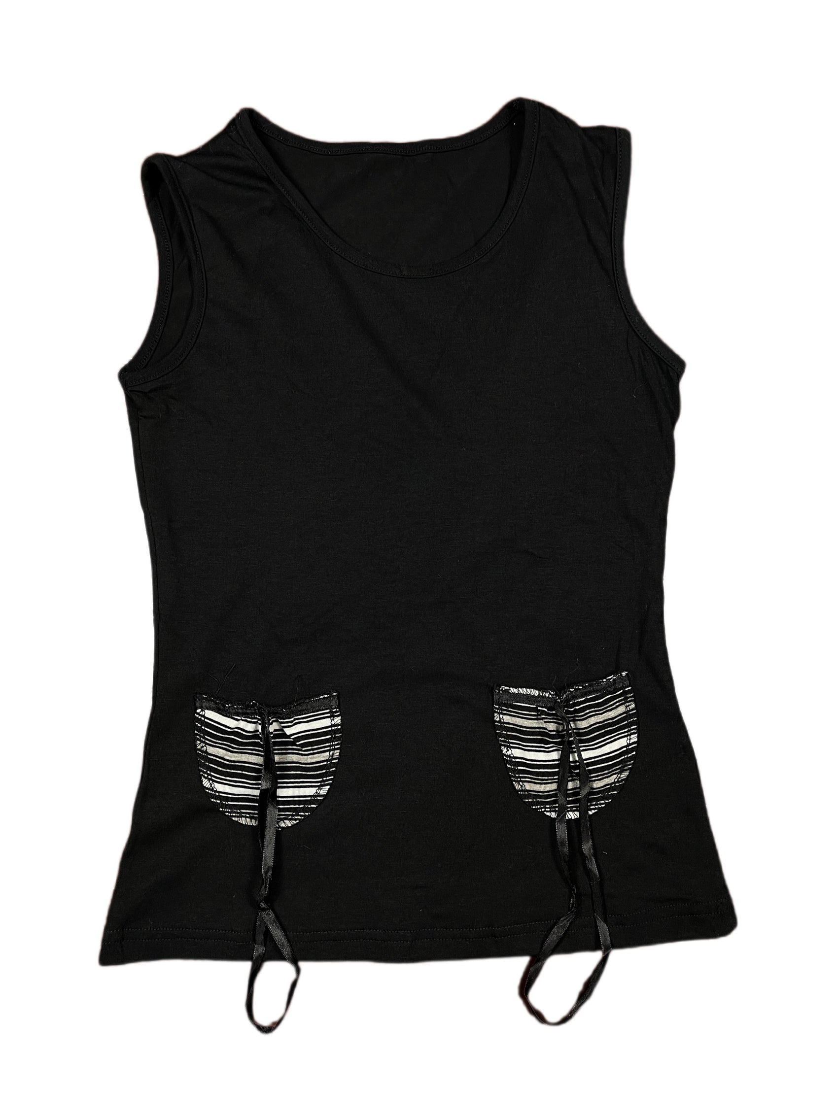 Y2k Sleeveless Top Black - S/M