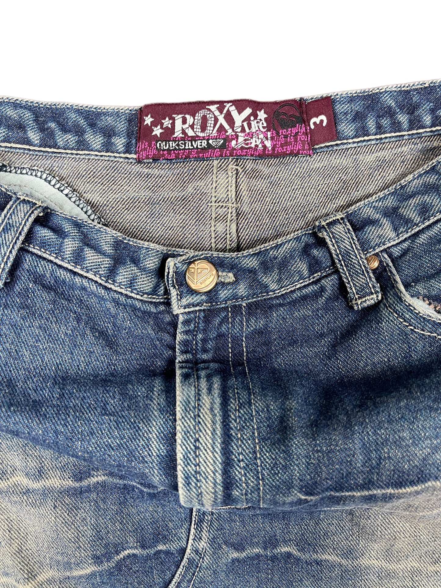 Y2k Roxy Denim Skirt Blue - M