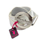 Y2k Playboy Leather Belt Mother-of-Pearl White 2004