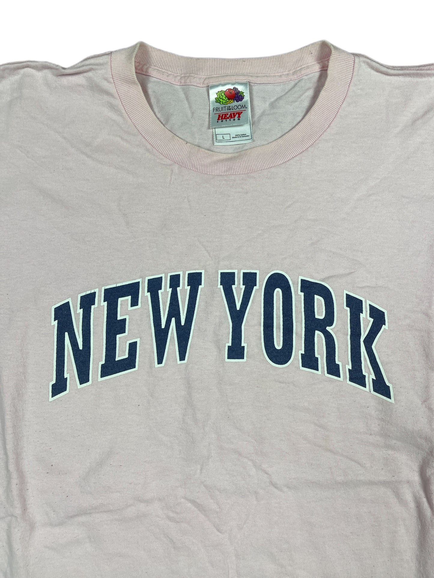 Vintage Fruit of the Loom New York T-Shirt Rose Pink - L