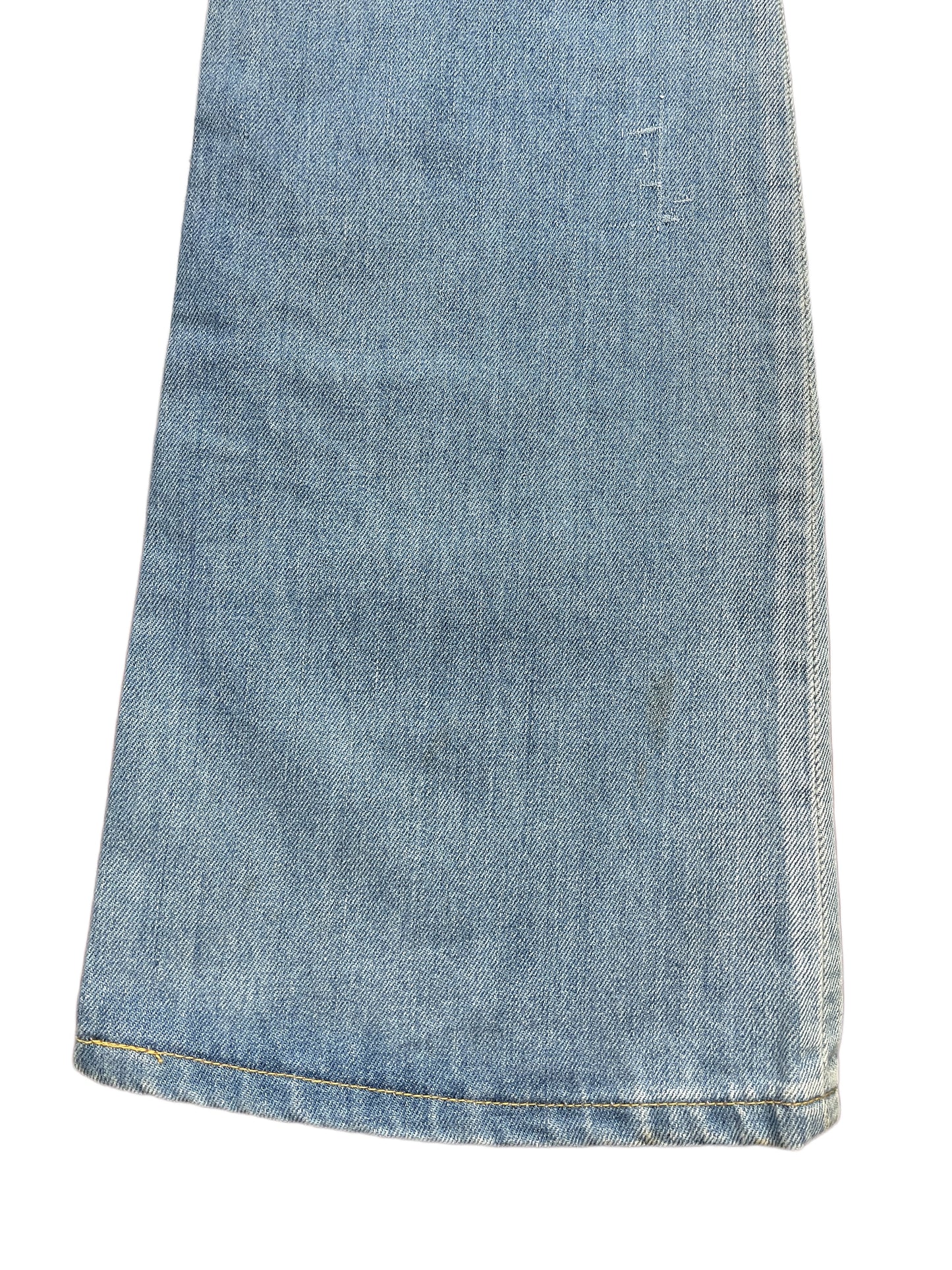 Vintage Levi's Low Waist Flared Denim Pants Blue White - M