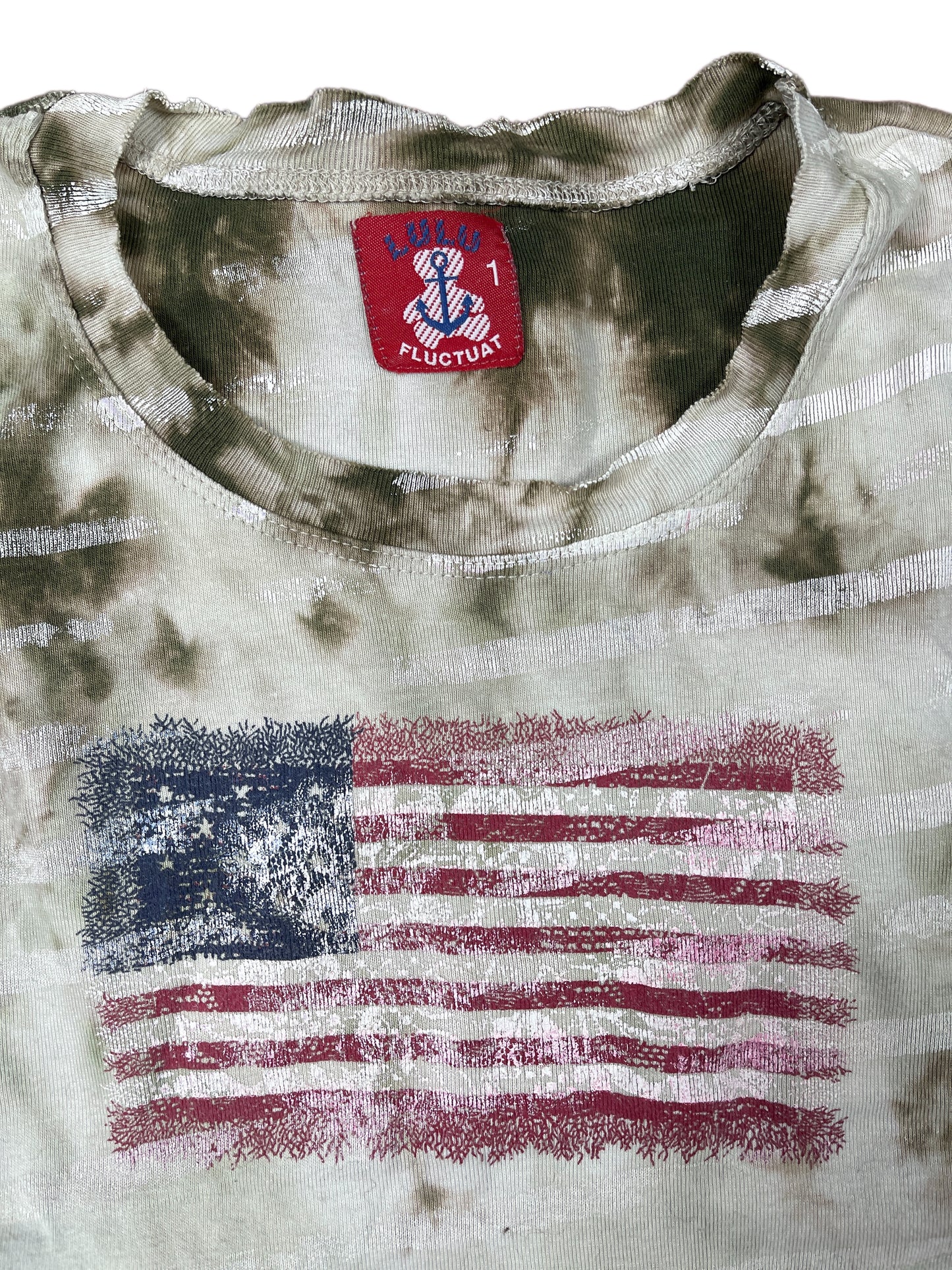 Y2k Lulu Fluctuat America Sleeveless Top Creme - S