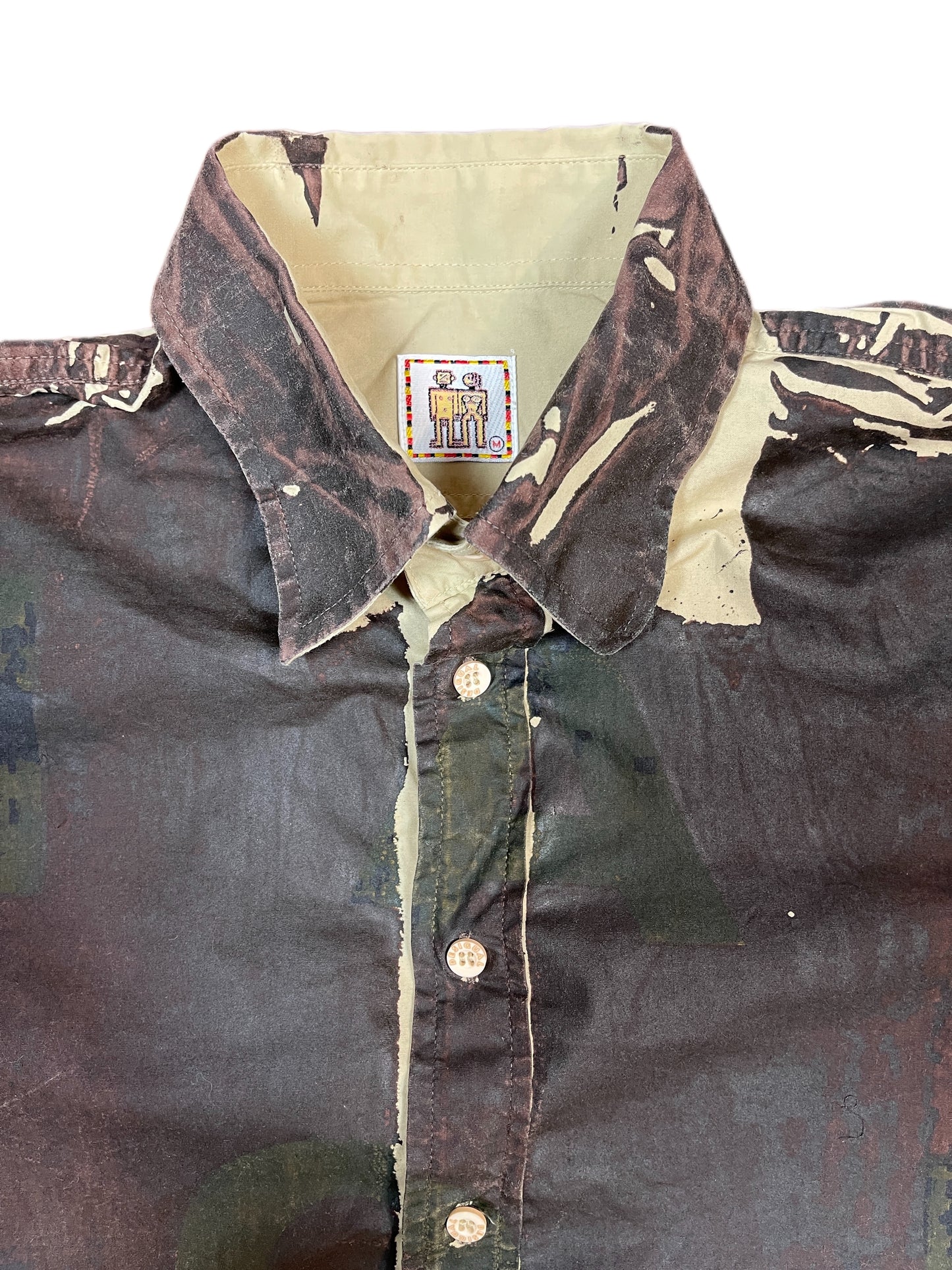 Desigual Long Sleeve Shirt Cream Brown - M