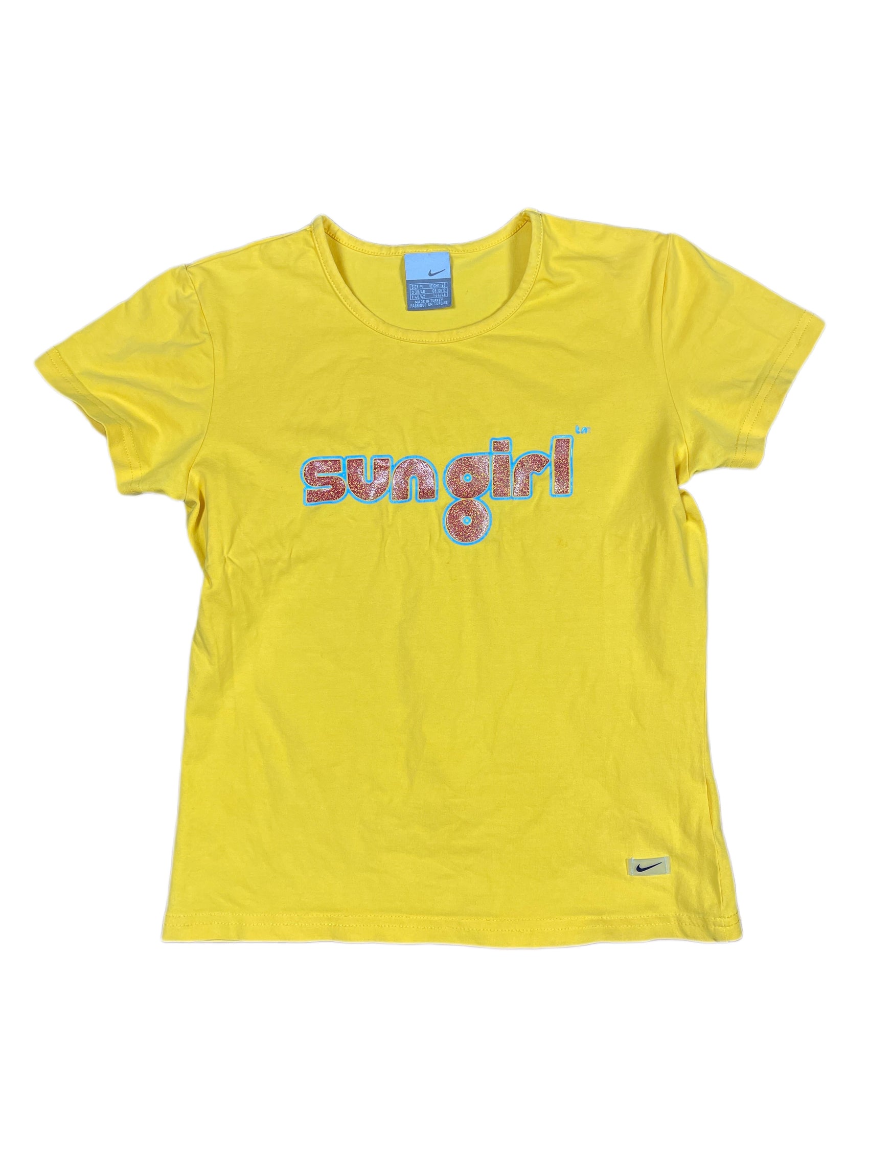 Y2k Nike 2000s Short Sleeve Top Yellow - M