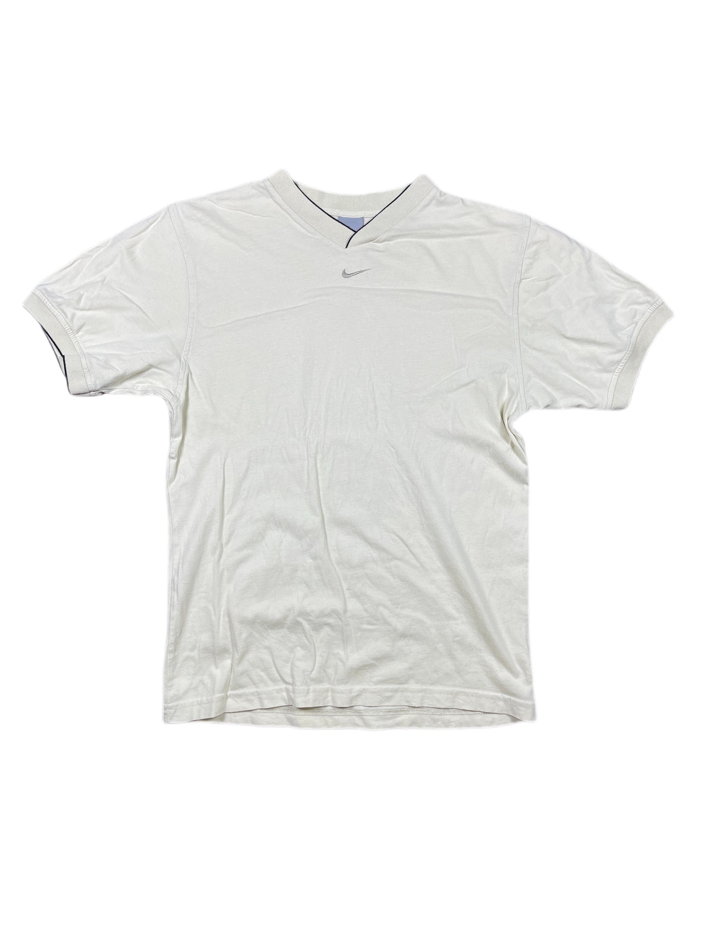 Vintage Nike 2000s T-Shirt Middle Swoosh Cream - S