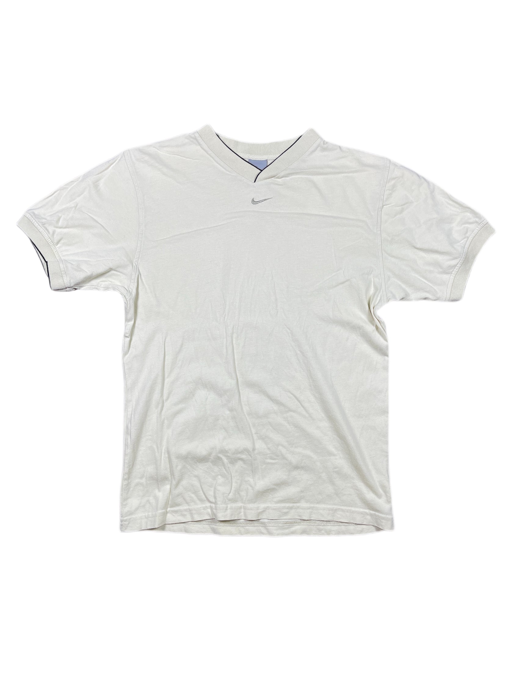 Vintage Nike 2000s T-Shirt Middle Swoosh Cream - S