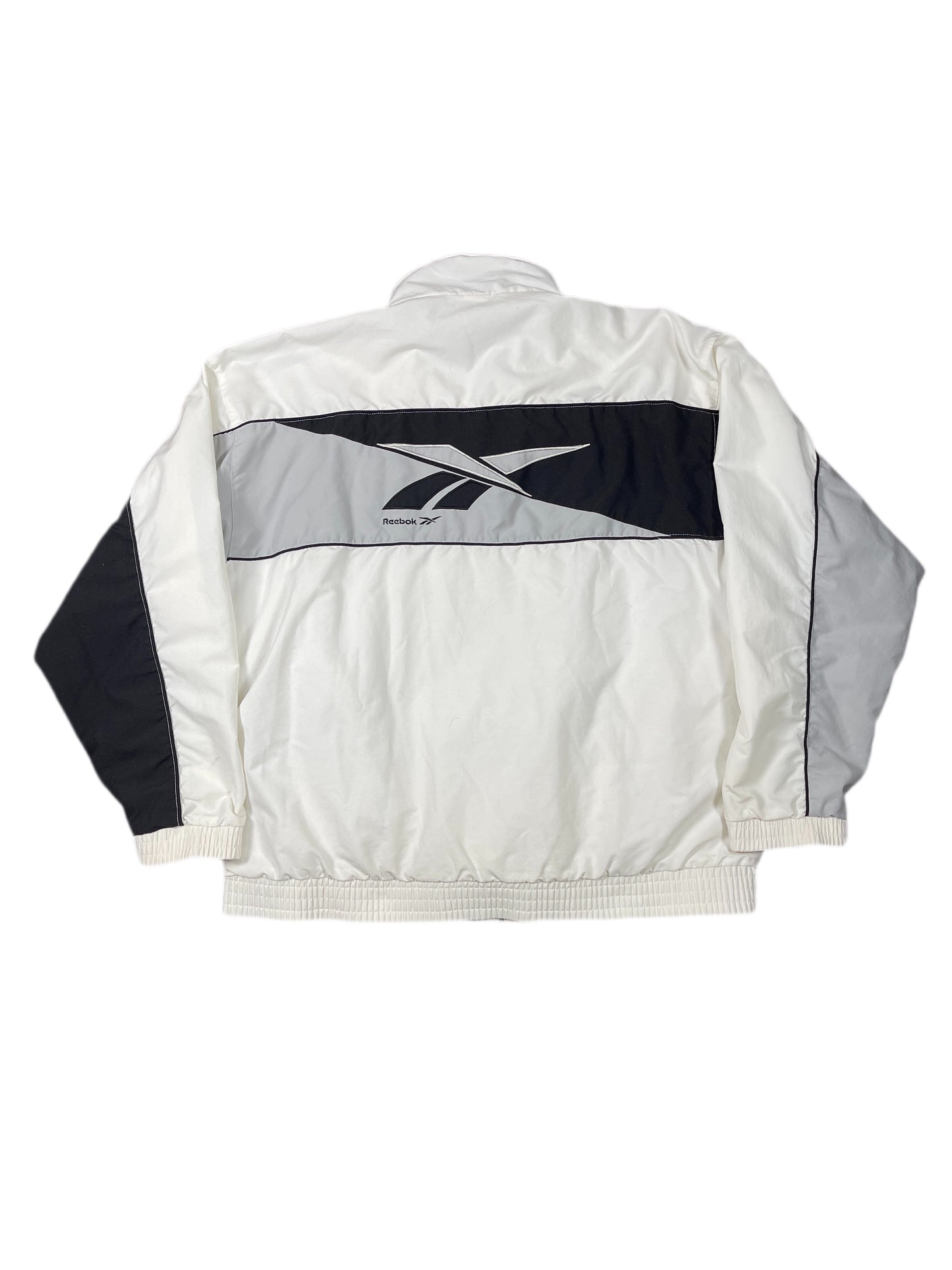 Y2k Reebok Sport Jacket White Gray - M/L