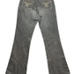 Y2k I. Quing Flared Denim Pants Blue - M/L