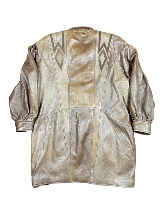 Vintage Leather Coat Brown - XXL