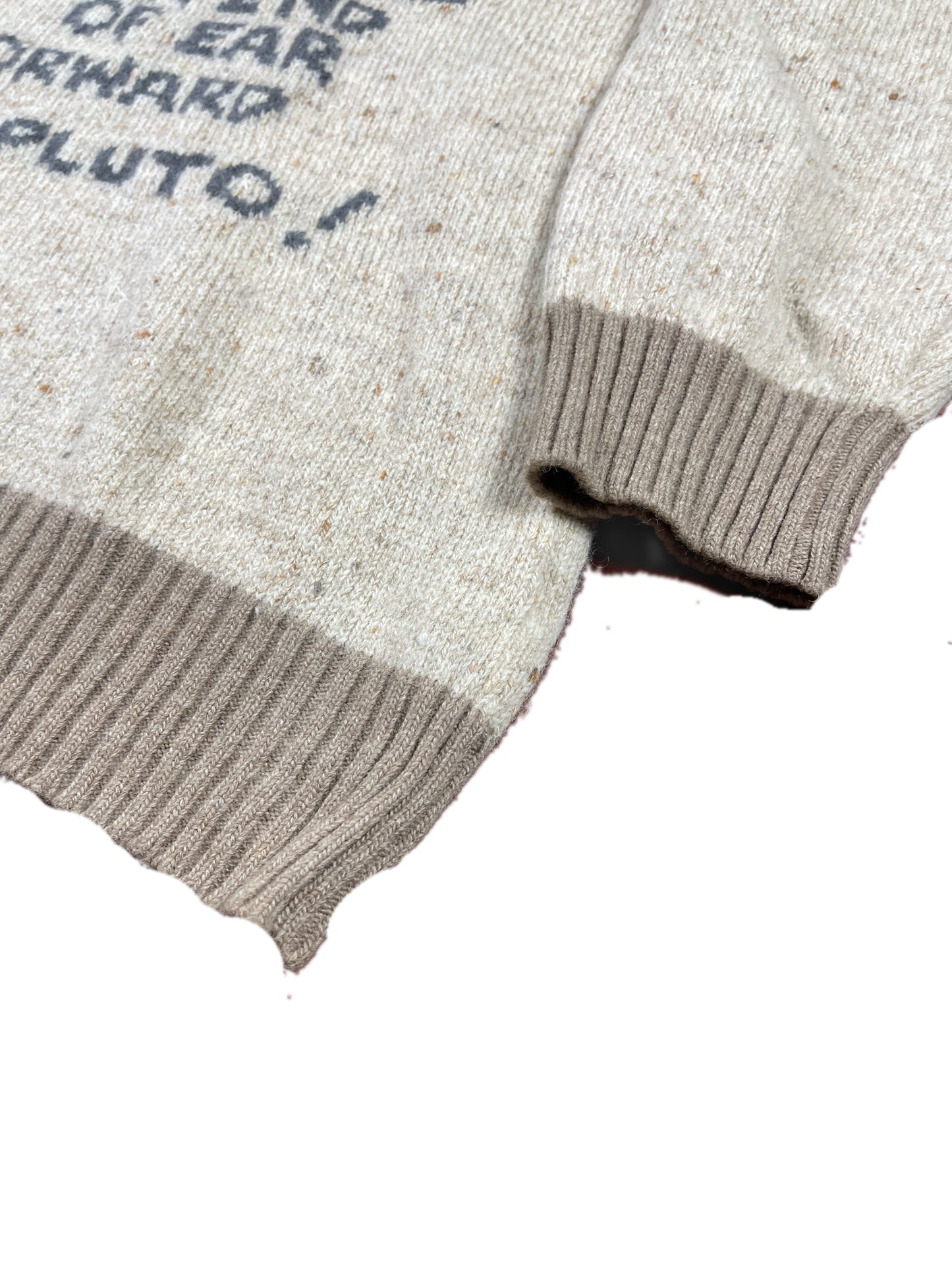 Vintage Iceberg Pluto 1994 Disney Chunky Knitted Sweatshirt Beige Cream - XL