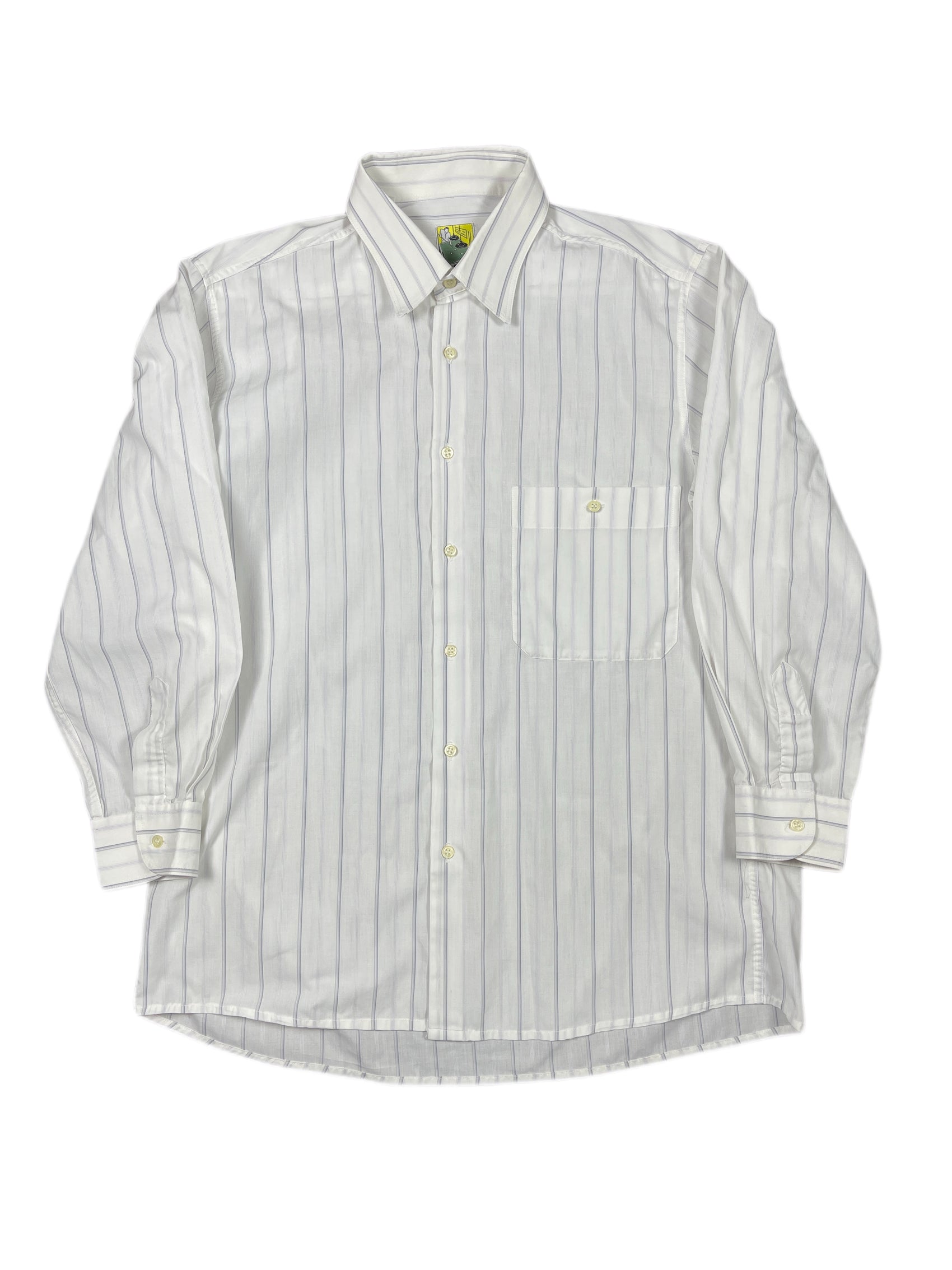 Vintage Picastello Long Sleeve Shirt Striped White - M