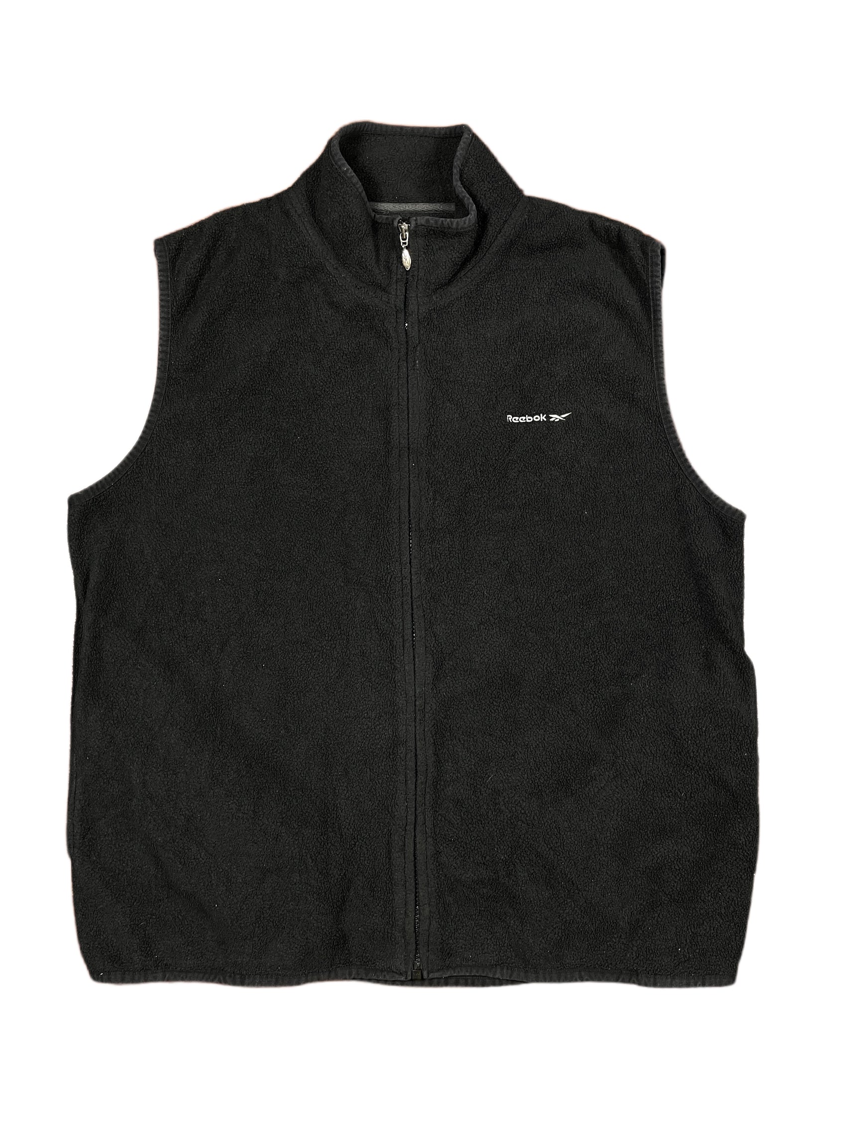 Y2k Reebok Fleece Vest Black - XL