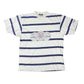 Vintage 90s Adidas Athletic League T-Shirt Striped White Navy - S
