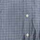 Vintage Valentino Uomo Long Selve Shirt Chekered Blue - L