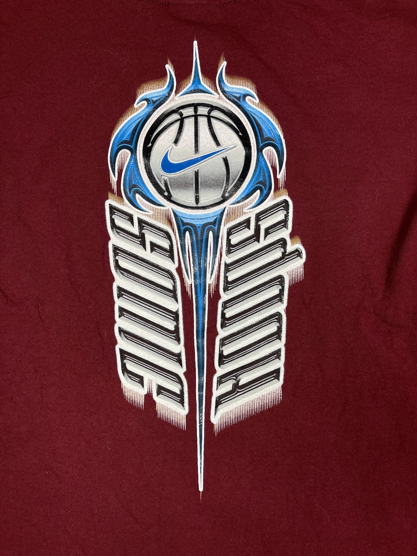 Vintage 1990s Nike Hoops Basketball Longsleeve Bordeaux Red XL