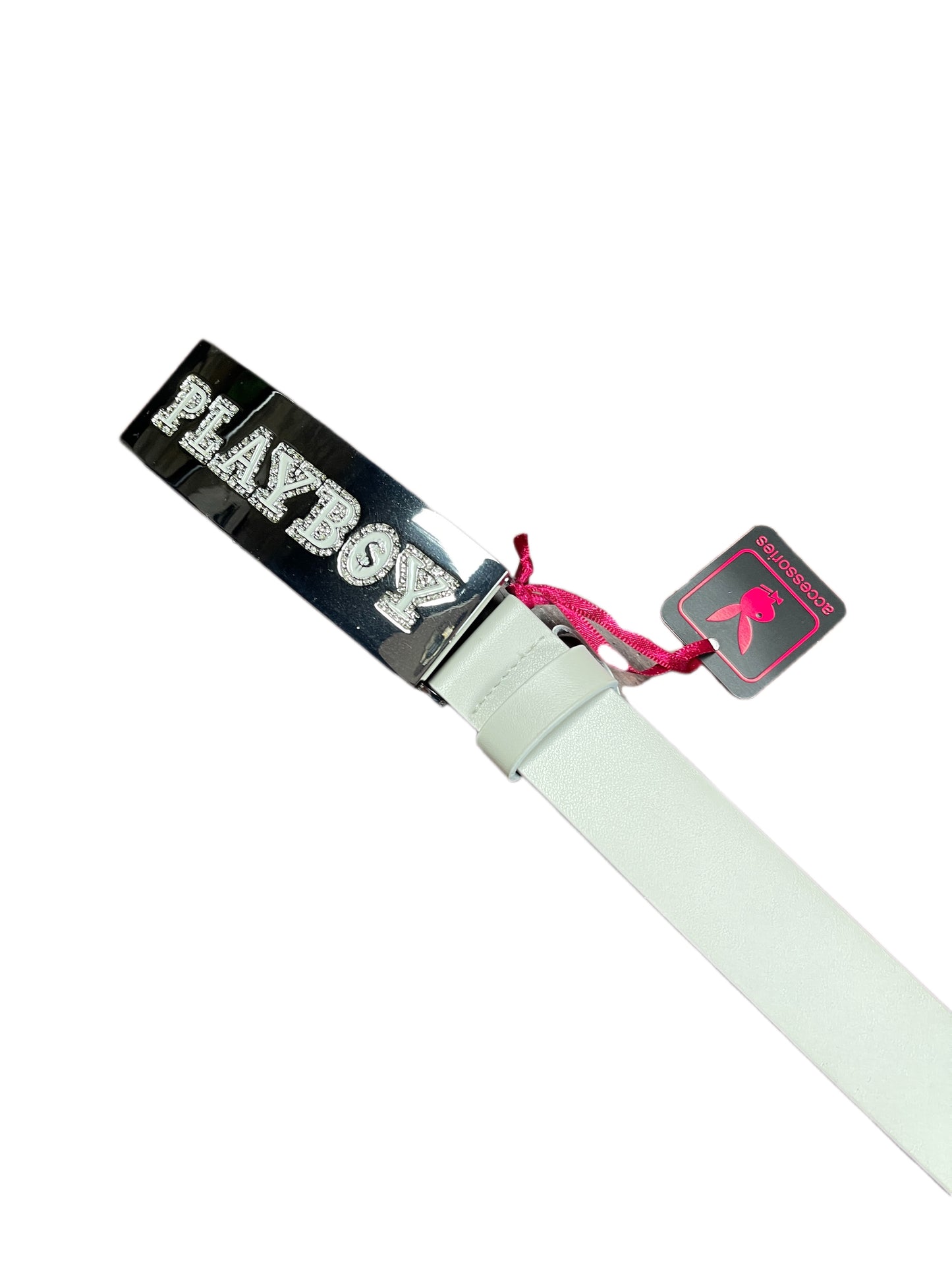 Y2k Playboy Leather Belt White 2004