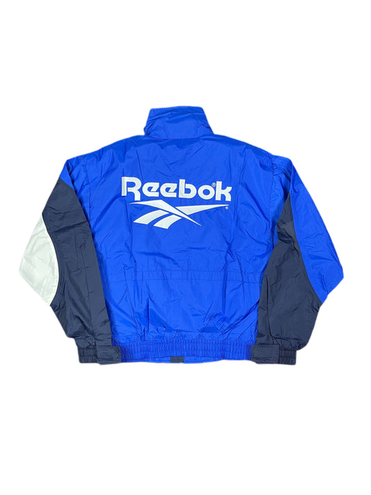 Vintage Reebok Track Jacket Blue Black - XS