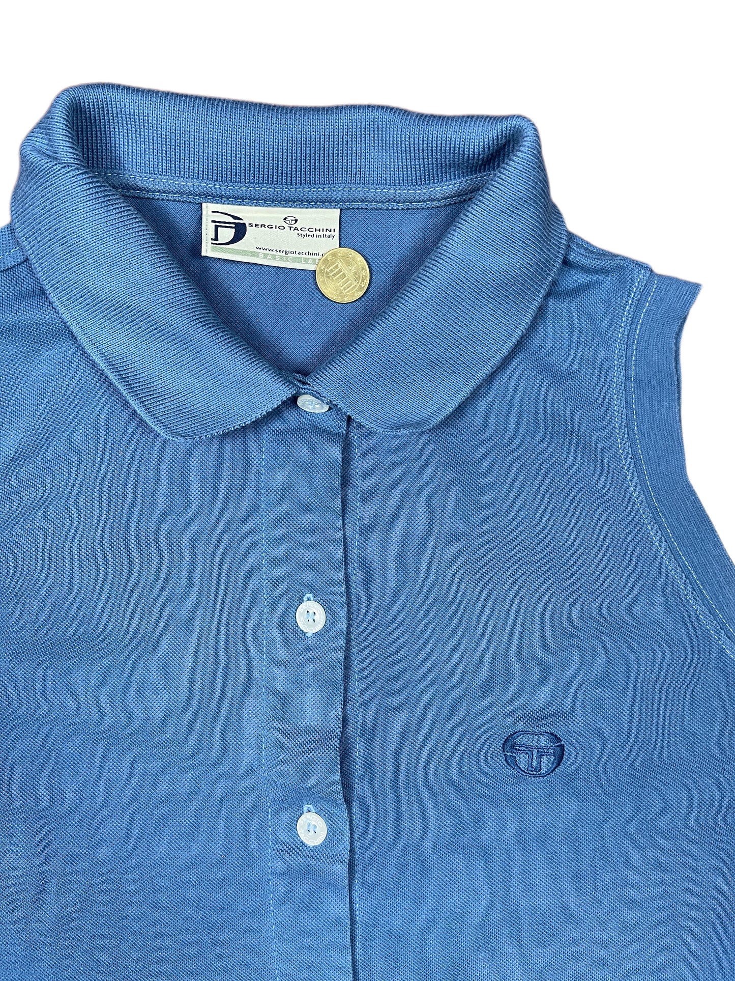 Y2k Sergio Tacchini Sleeveless Tennis Top Blue - M