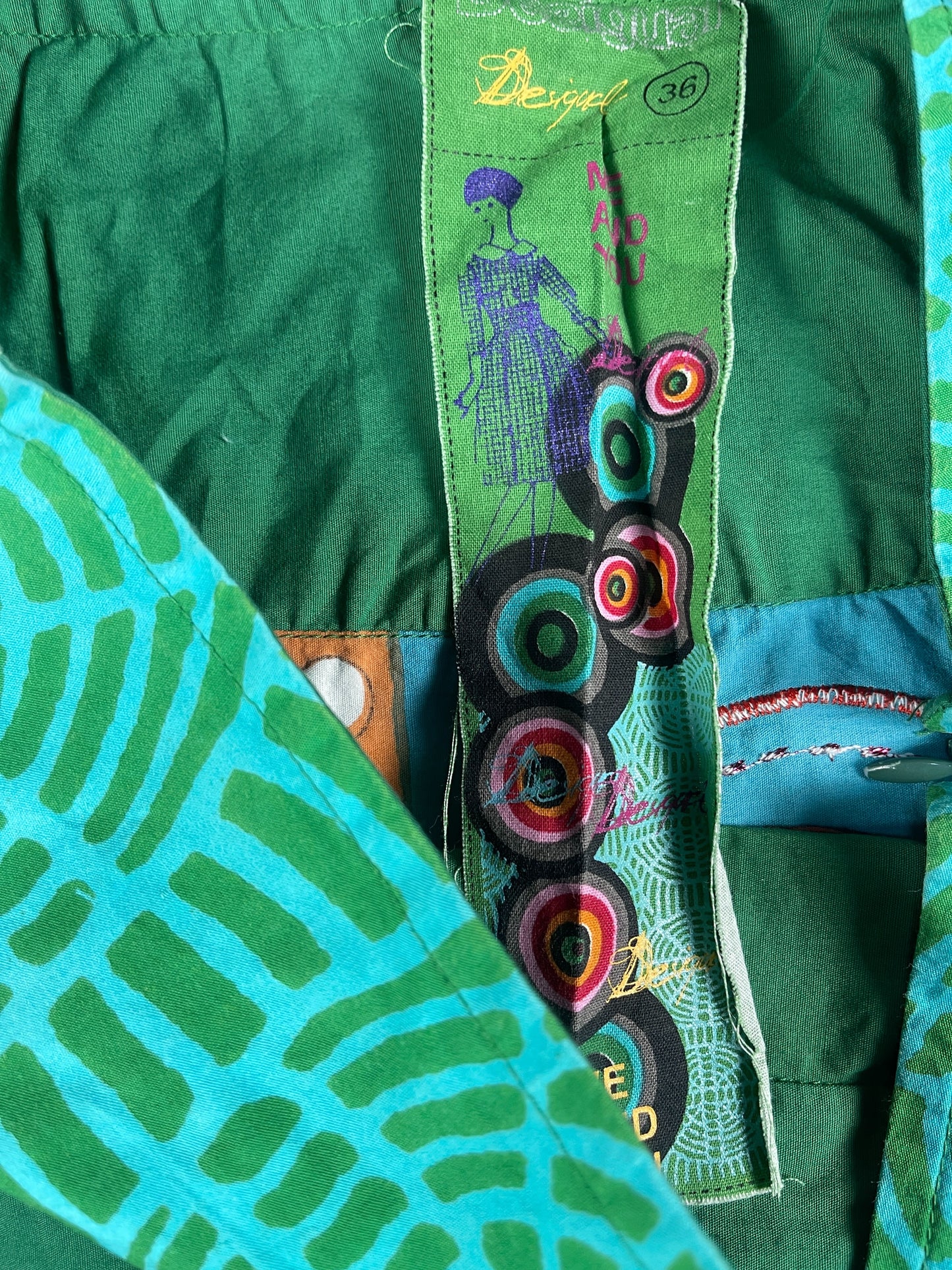 Y2k Desigual Skirt Green - S