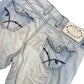 Y2k Kaporal5 Low Waist Flared Denim Pants Blue White - M/L