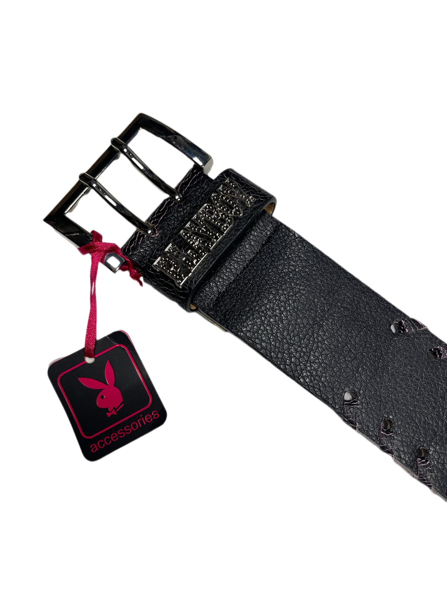 Y2k Playboy Belt Black Pink 2004