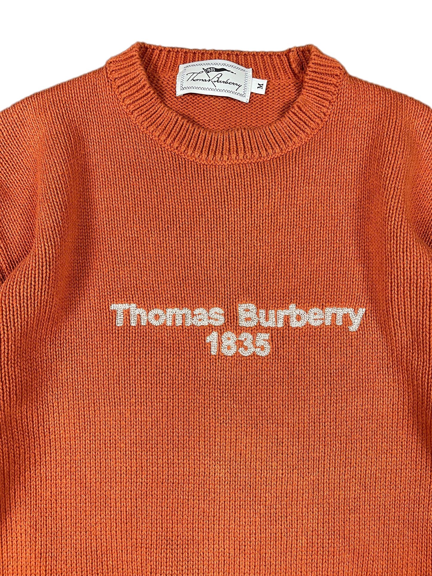 Vintage Thomas Burberry Knitted Sweatshirt Orange - M