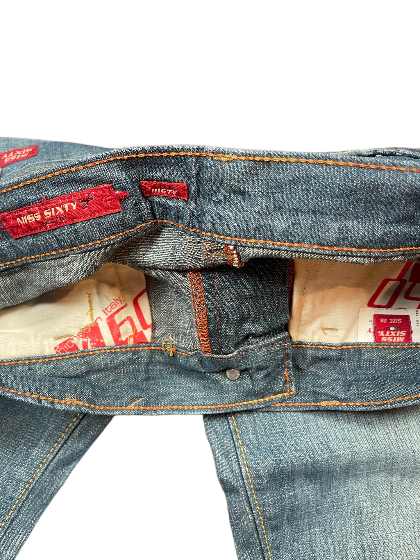 Y2k Miss Sixty Deadstock Bootcut Denim Pants Blue - M