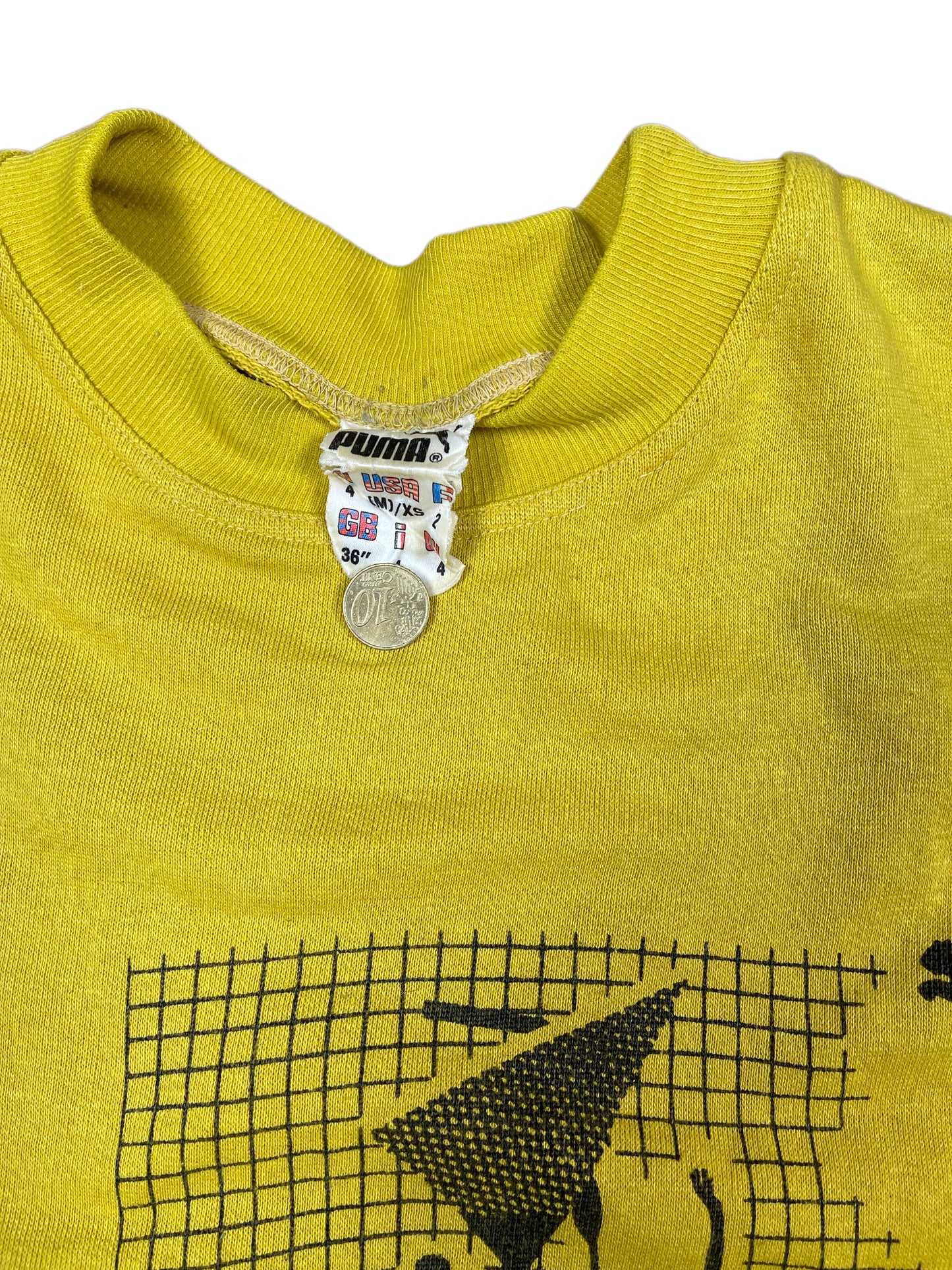 Vintage Puma 1980s Sweatshirt Yellow Mustard - S/M