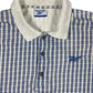 Y2k Reebok Polo Shirt Checkered Grey Blue - L
