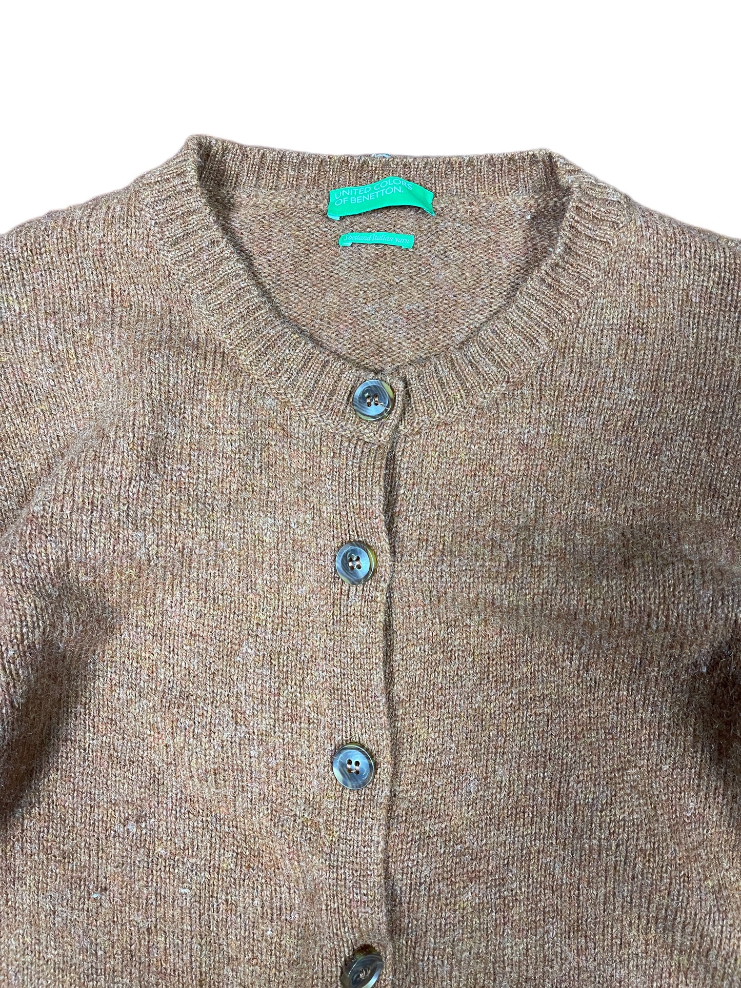 Benetton Knitted Cardigan Wool Brown - M