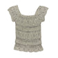 Y2k See Through Knitted Top Shiny Beige - M
