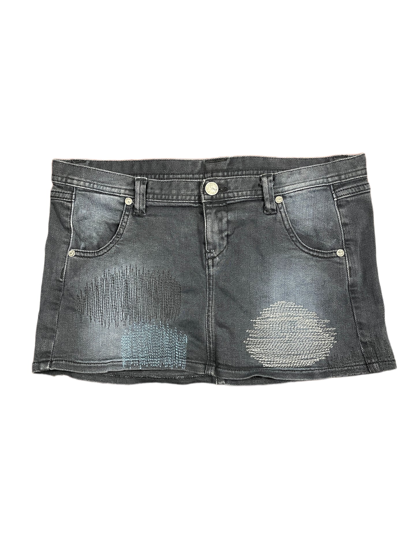 Benetton Mini Denim Skirt Black Gray XL
