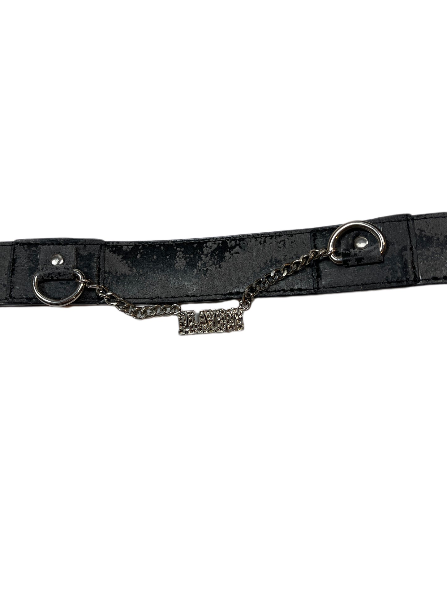 Y2k Playboy Belt Gray Black 2004