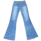 Y2k Chitton Low Waist Flared Denim Pants Blue - M