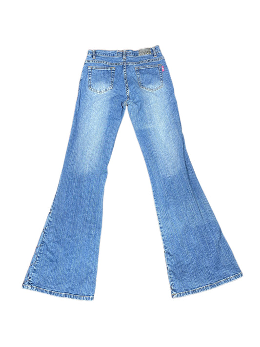Y2k Chitton Low Waist Flared Denim Pants Blue - M