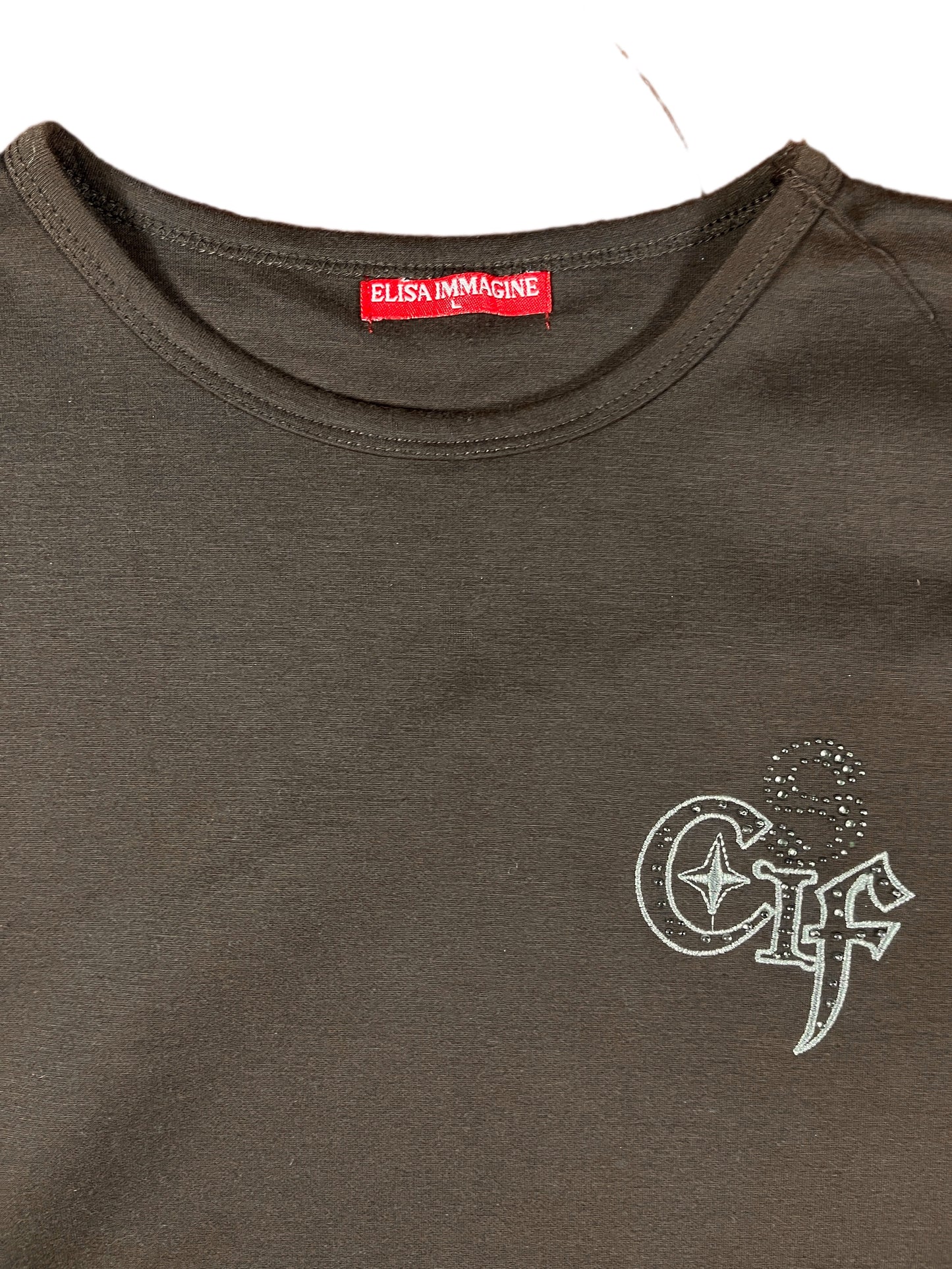 Y2k Elisa Imagine Short Sleeve Top Brown - L