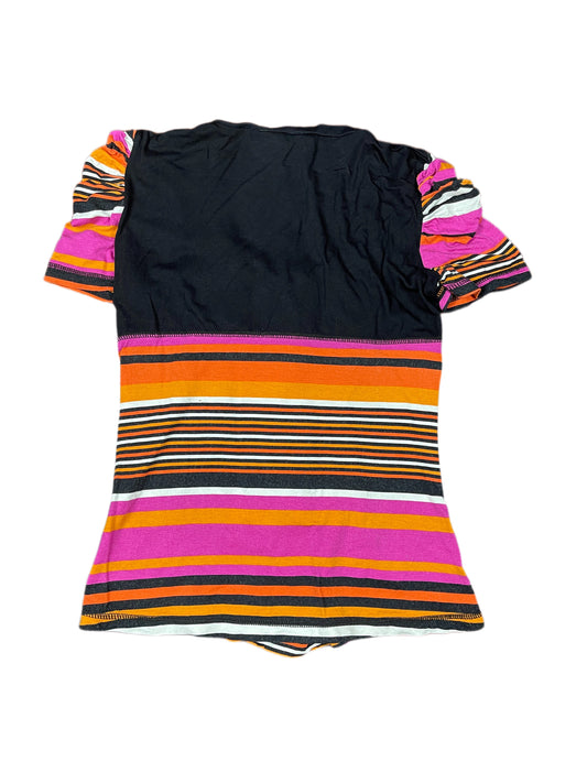 Y2k Patrice Breal Short Sleeve Top Black Pink - XS