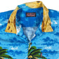 Vintage Naika Palm Beach Short Sleeve Shirt Blue - XL